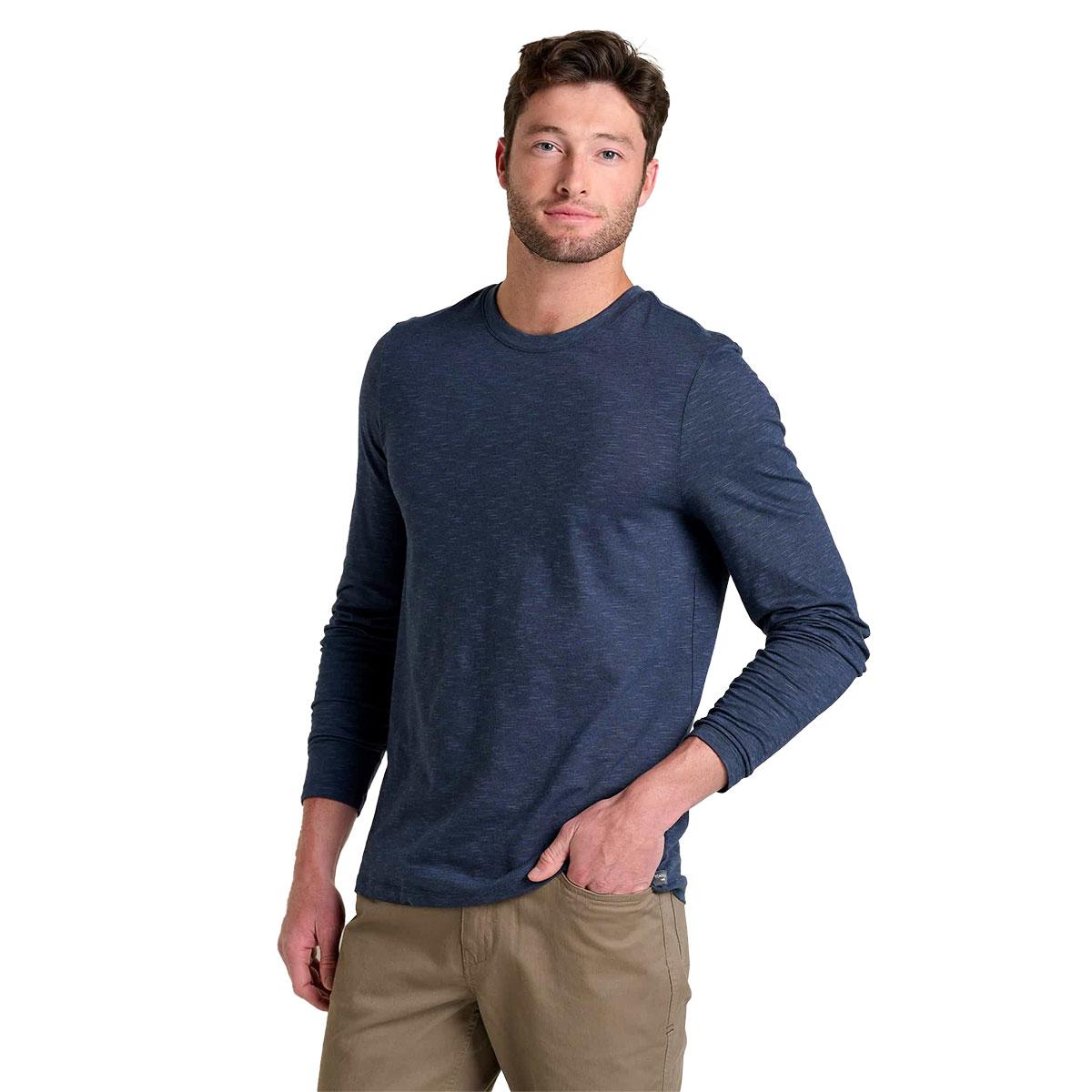 Toad&Co Tempo Long Sleeve Crew Men's in True Navy